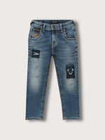 True Religion Kids Blue Straight Fit Distressed Jeans