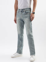 True Religion Men Blue Solid Straight Fit Jeans