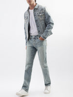 True Religion Men Blue Solid Straight Fit Jeans