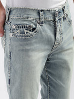 True Religion Men Blue Solid Straight Fit Jeans