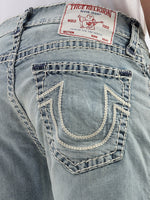 True Religion Men Blue Solid Straight Fit Jeans