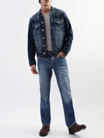 True Religion Men Blue Washed Straight Fit Jeans