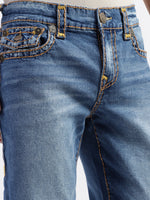 True Religion Men Blue Washed Straight Fit Jeans