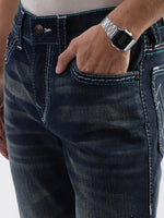 True Religion Men Blue Washed Skinny Jeans