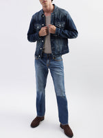 True Religion Men Blue Printed Collar Jacket