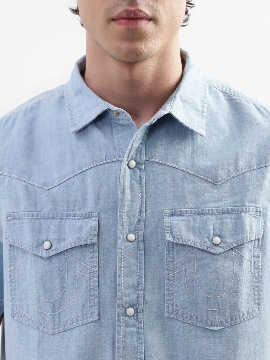 True Religion Blue Regular Fit Shirt