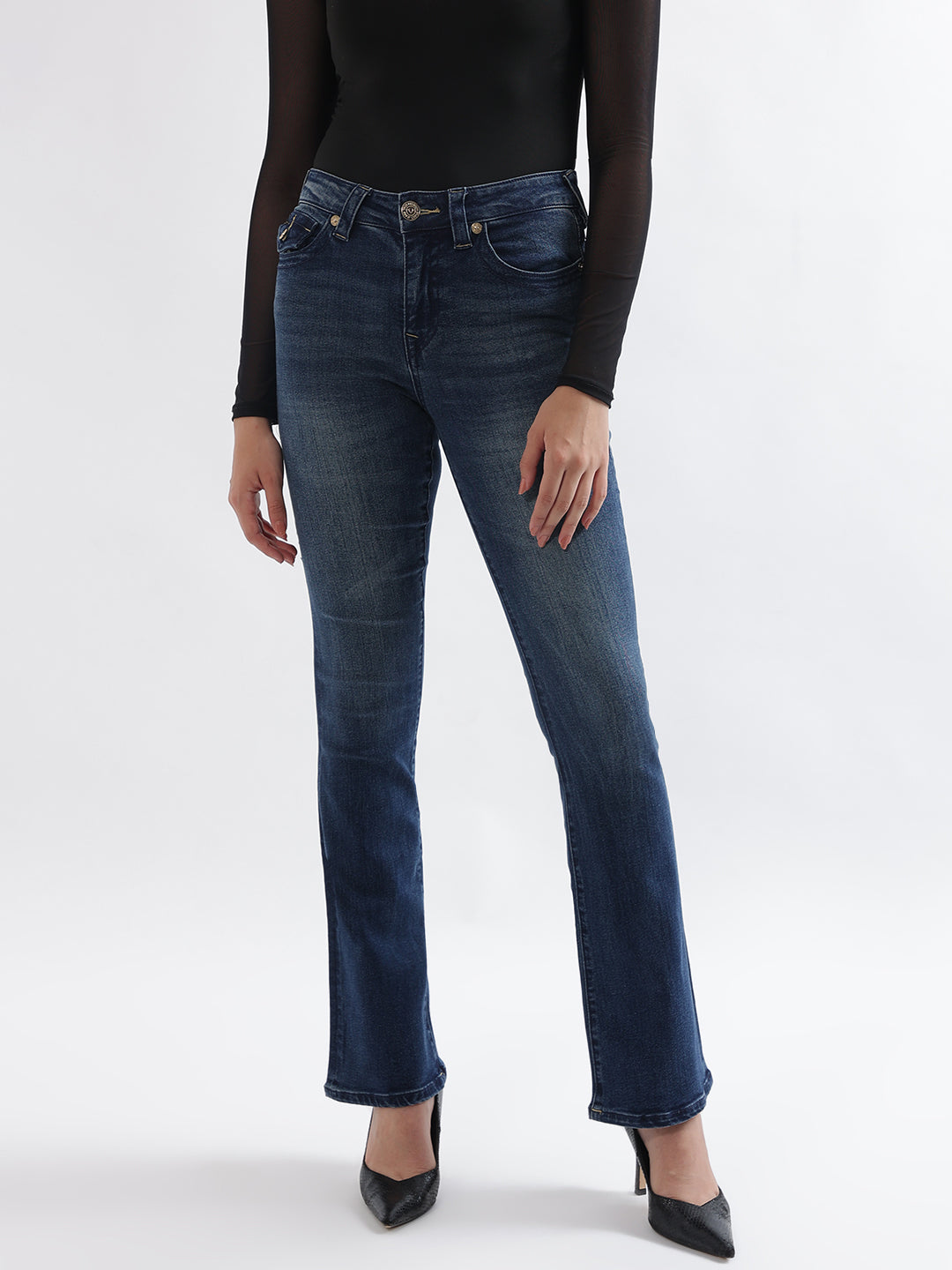 True Religion Women Blue Washed Super Skinny Jeans