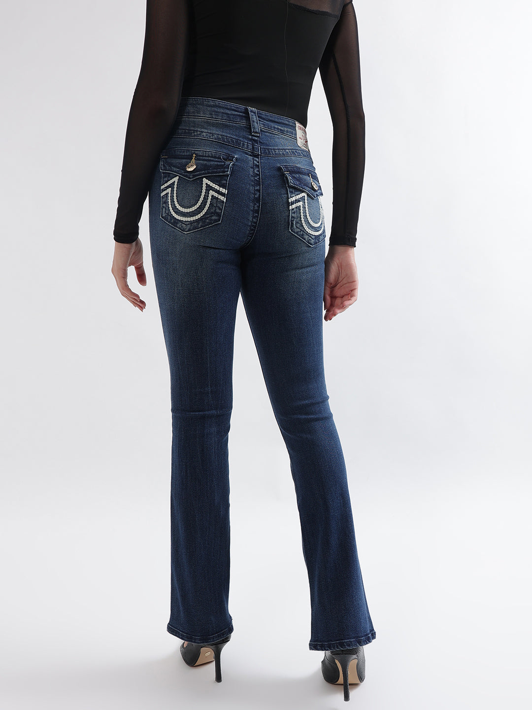 True Religion Women Blue Washed Super Skinny Jeans