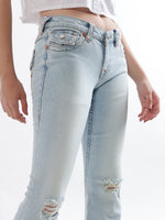 True Religion Women Blue Washed Flared Jeans