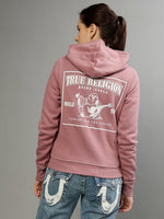 True Religion Women Printed Full Sleeves Hooded Sweatshirt