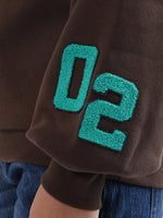 True Religion Women Brown Printed Round Neck Sweatshirt