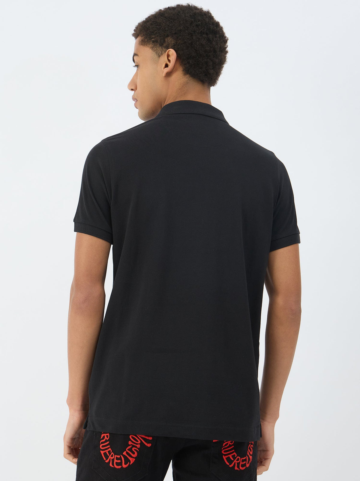 True Religion Men Black Polo Tshirt