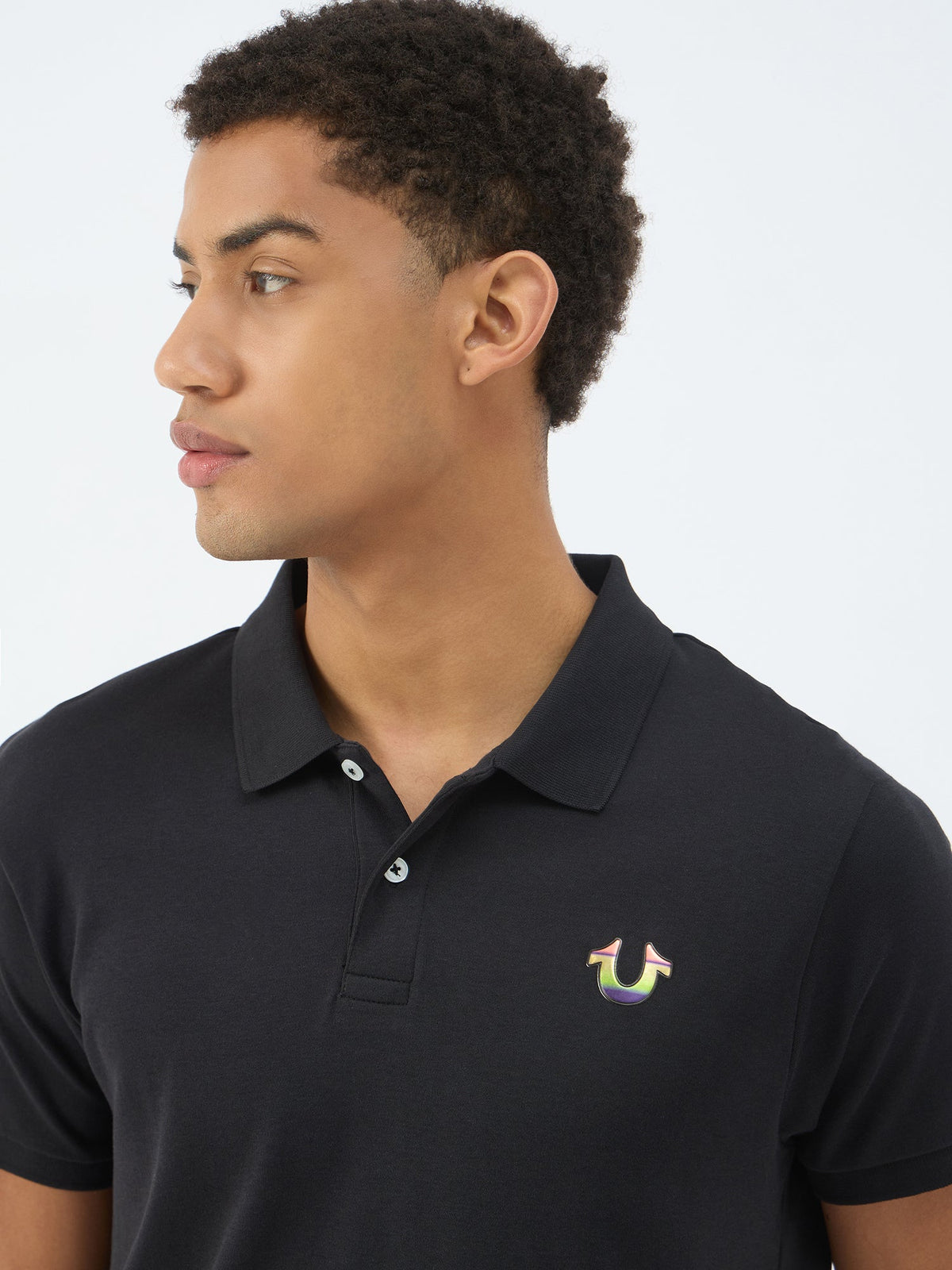 True Religion Men Black Polo Tshirt