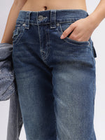 True Religion SN Ricki Straight Fit Blue Solid Jeans