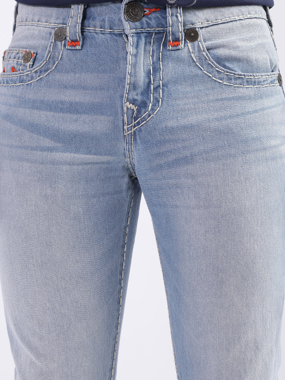 True Religion Super T Straight Blue Lightly Washed Mid Rise Jeans