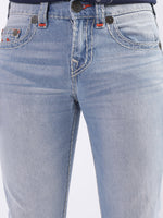 True Religion Super T Straight Blue Lightly Washed Mid Rise Jeans