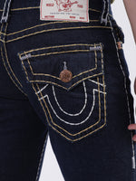 True Religion Men Blue Solid Straight Fit Jeans