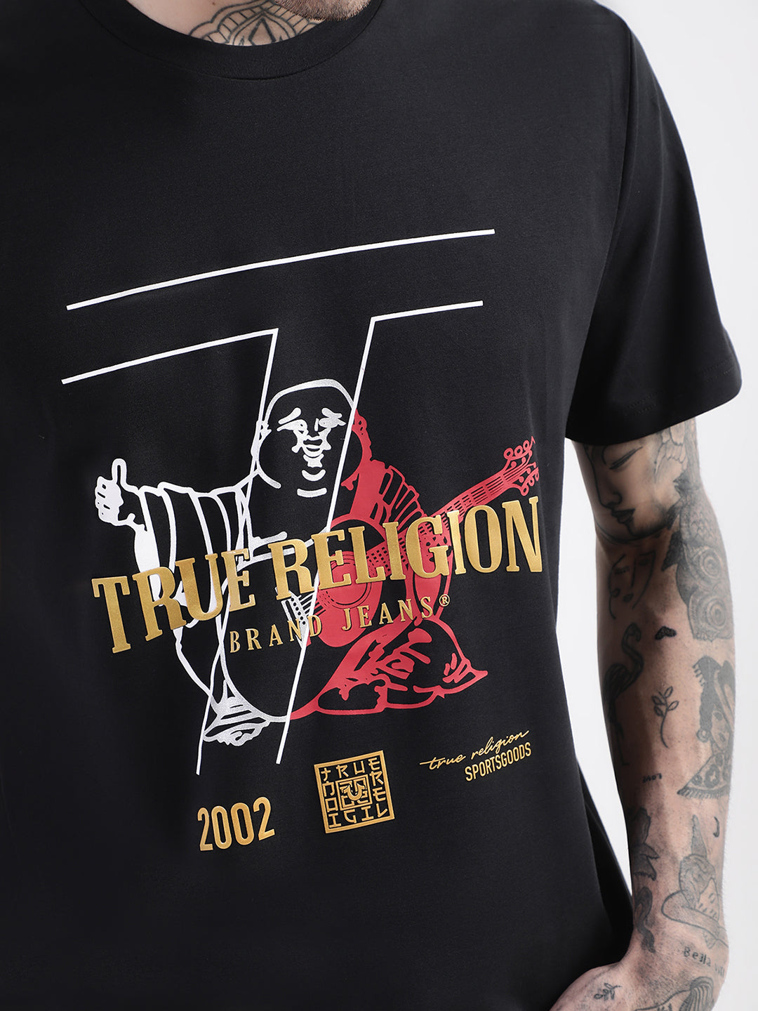 True Religion Black Graphic Logo Regular Fit T-Shirt