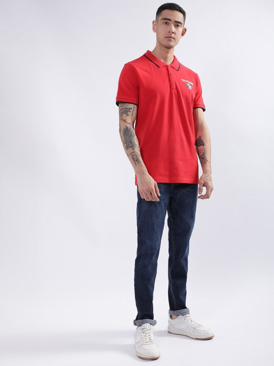 True Religion Red Fashion Logo Regular Fit Polo Tshirt