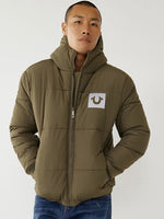 True Religion Men Green Round Neck Jacket