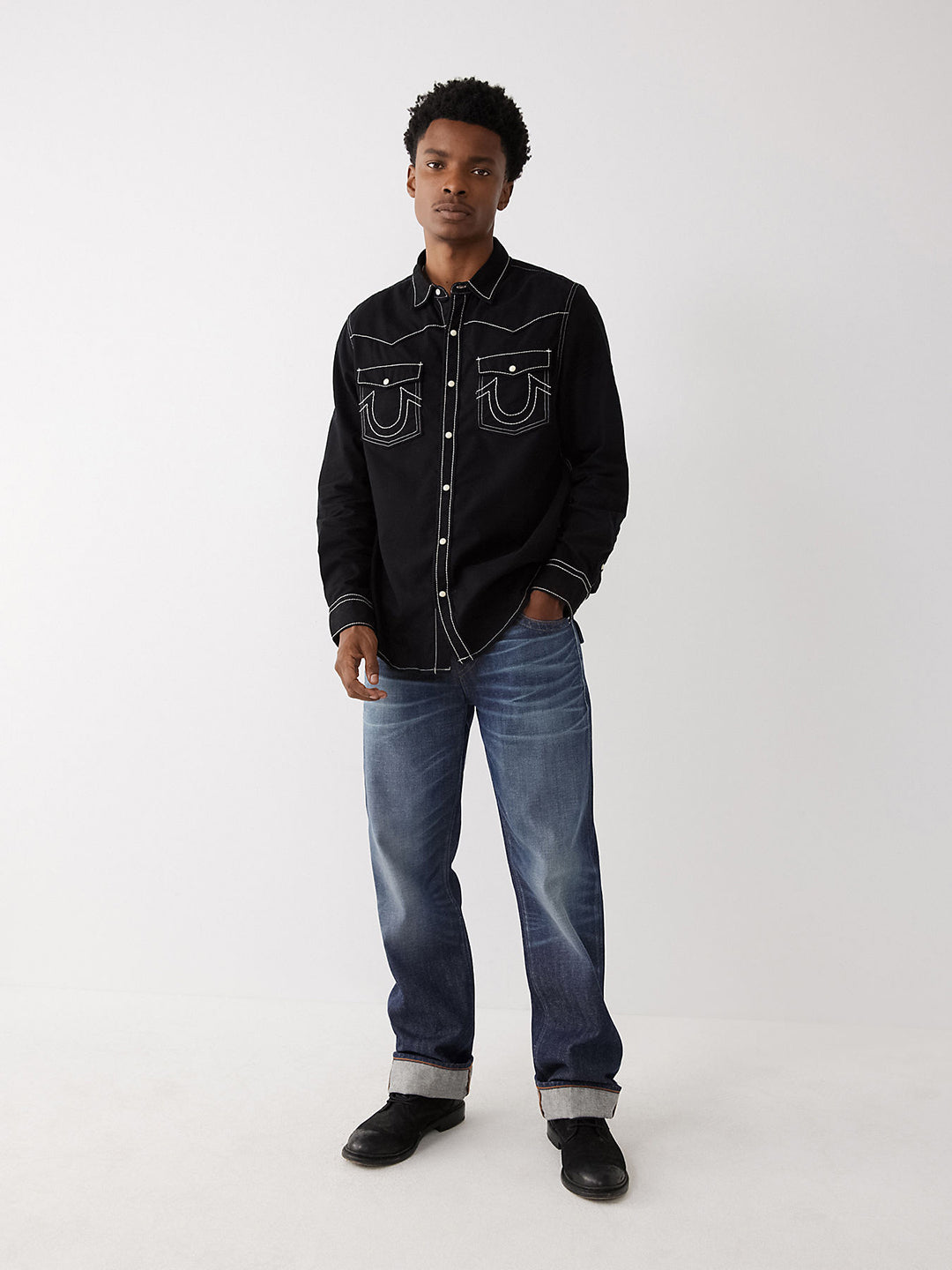 True Religion Black Fashion Regular Fit Shirt