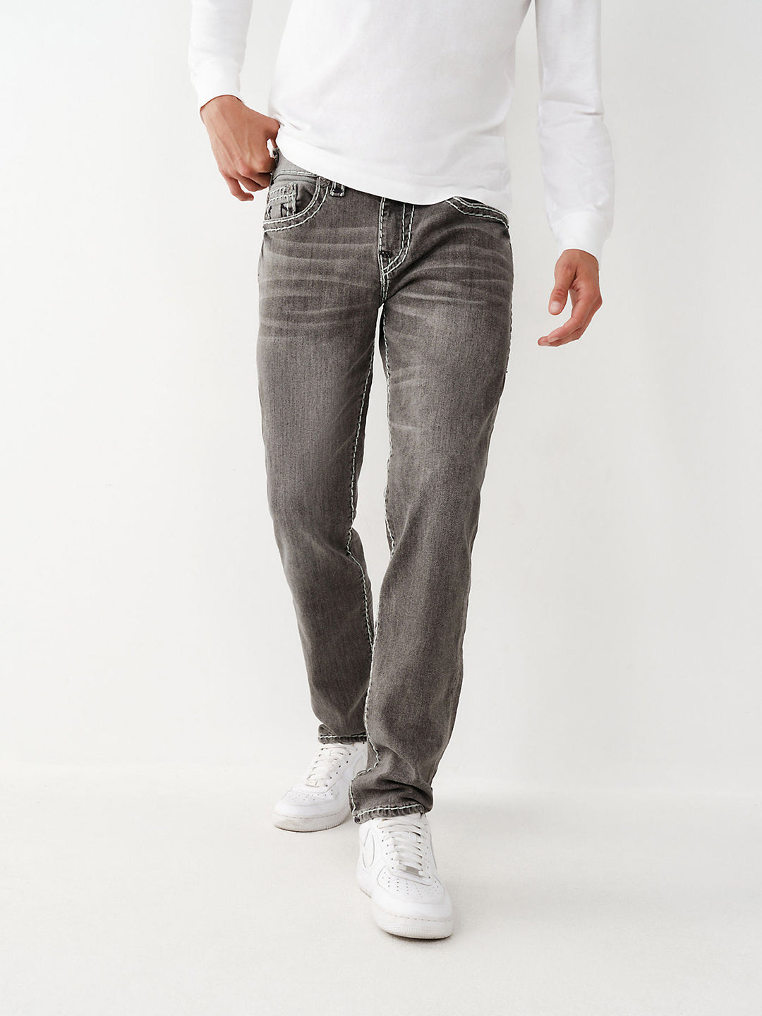 True Religion Men Faded Skinny Fit Jeans