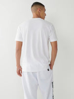 True Religion Men White Printed Round Neck Short Sleeves Tshirt