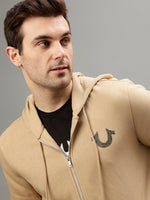 True Religion Men Solid Hooded Full Sleeves Sweatshirt