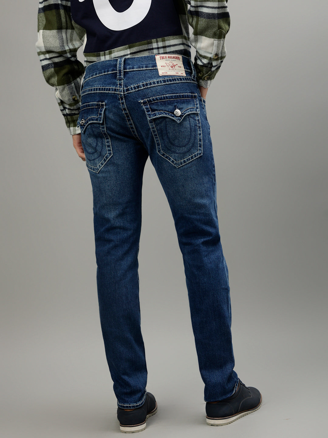 True Religion Men Solid Straight Fit Jeans