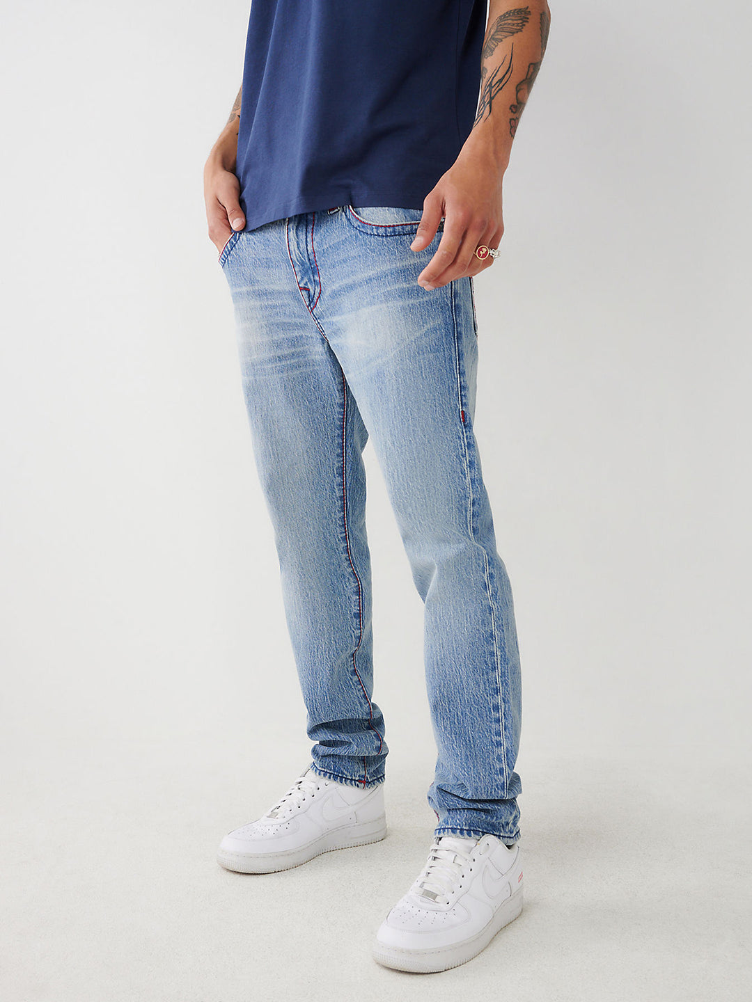 True Religion Men Solid Skinny Fit Jeans
