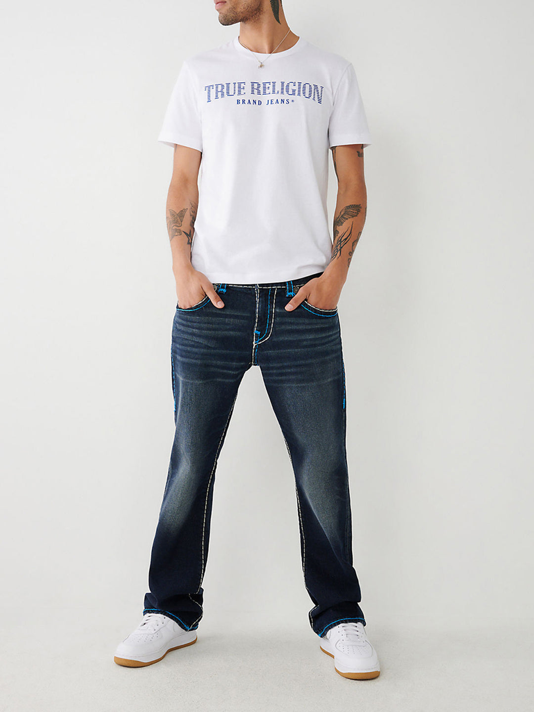 True Religion Men Faded Regular Fit Jeans