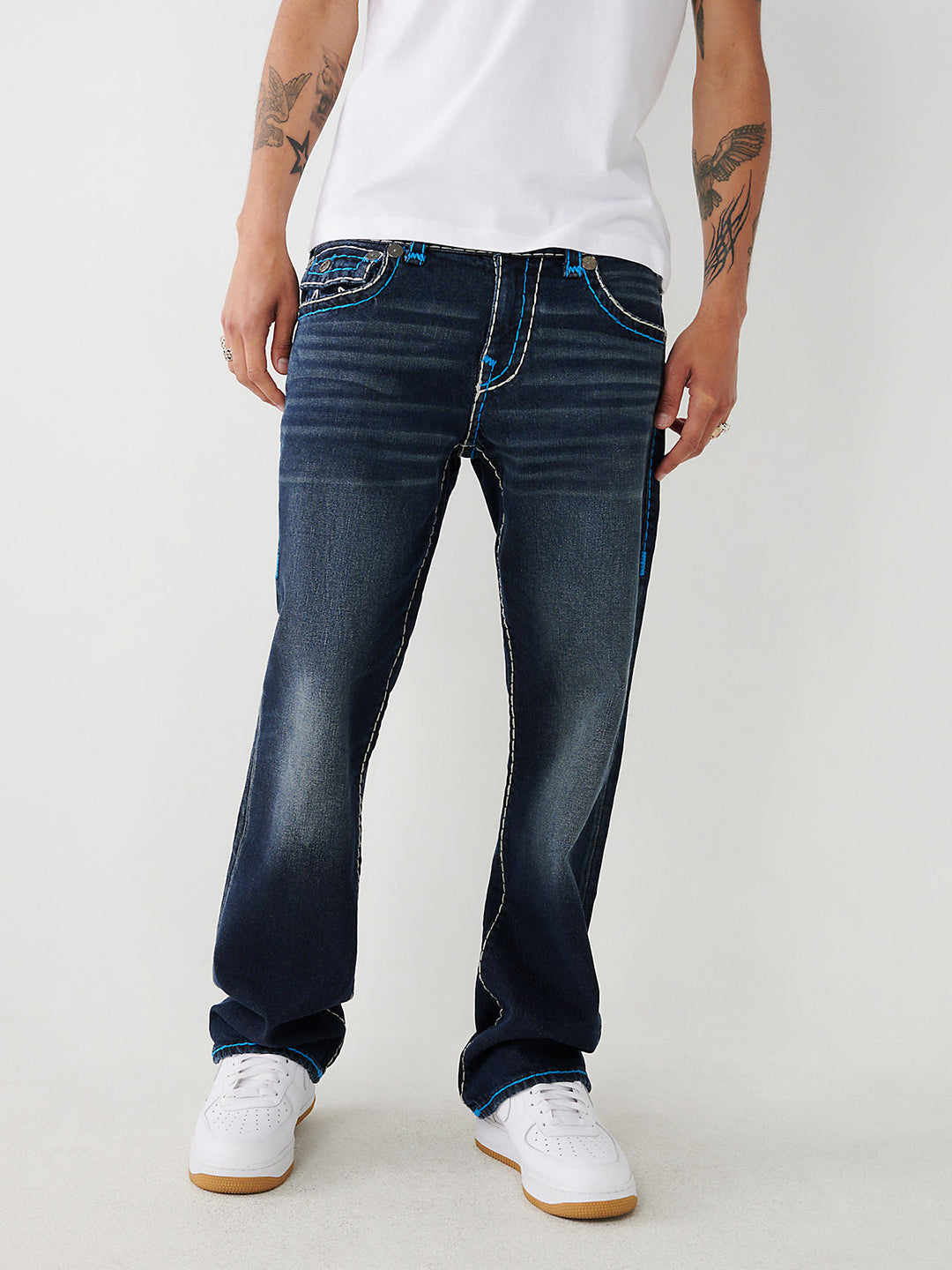 True Religion Men Faded Regular Fit Jeans