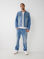 True Religion Men Faded Straight Fit Jeans