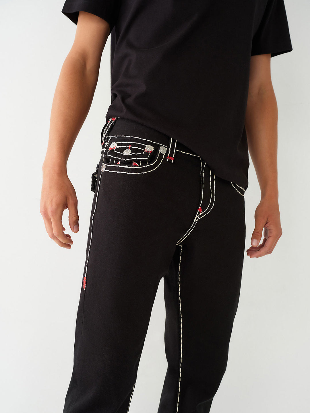 True Religion Men Solid Straight Fit Jeans