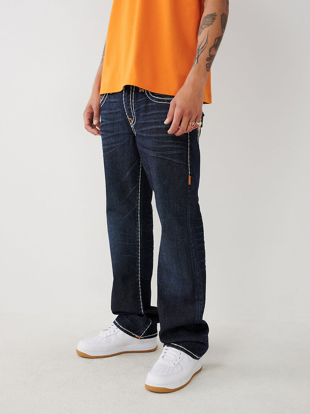 True Religion Men Solid Regular Fit Jeans