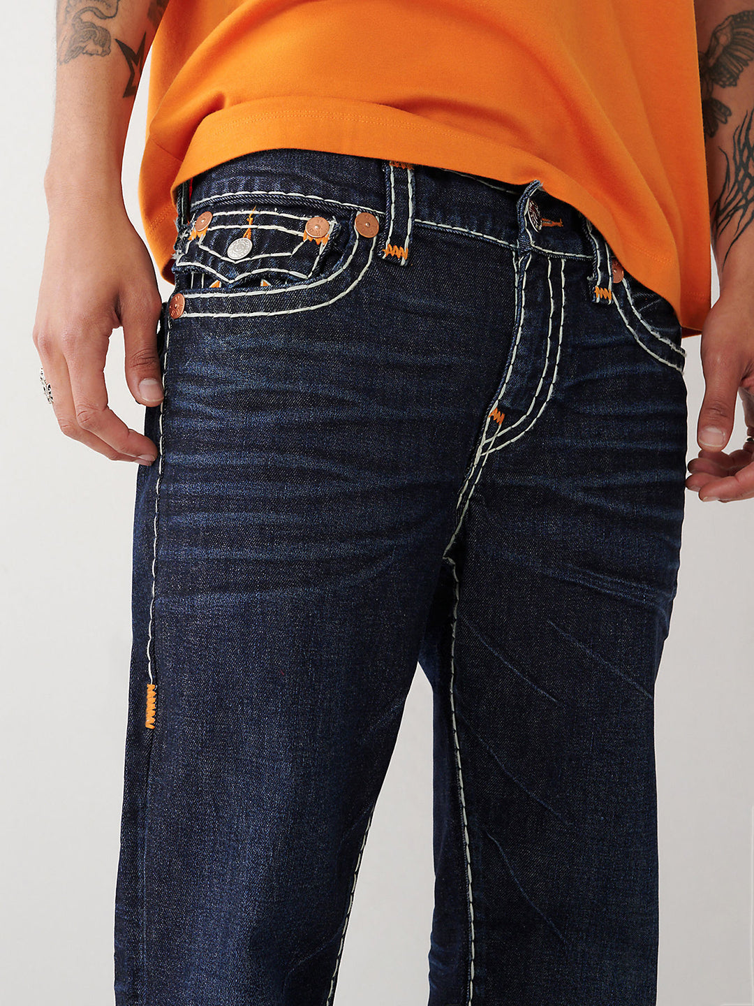 True Religion Men Solid Regular Fit Jeans