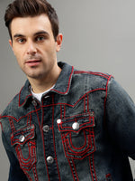 True Religion Men Solid Shirt Collar Full Sleeves Jacket