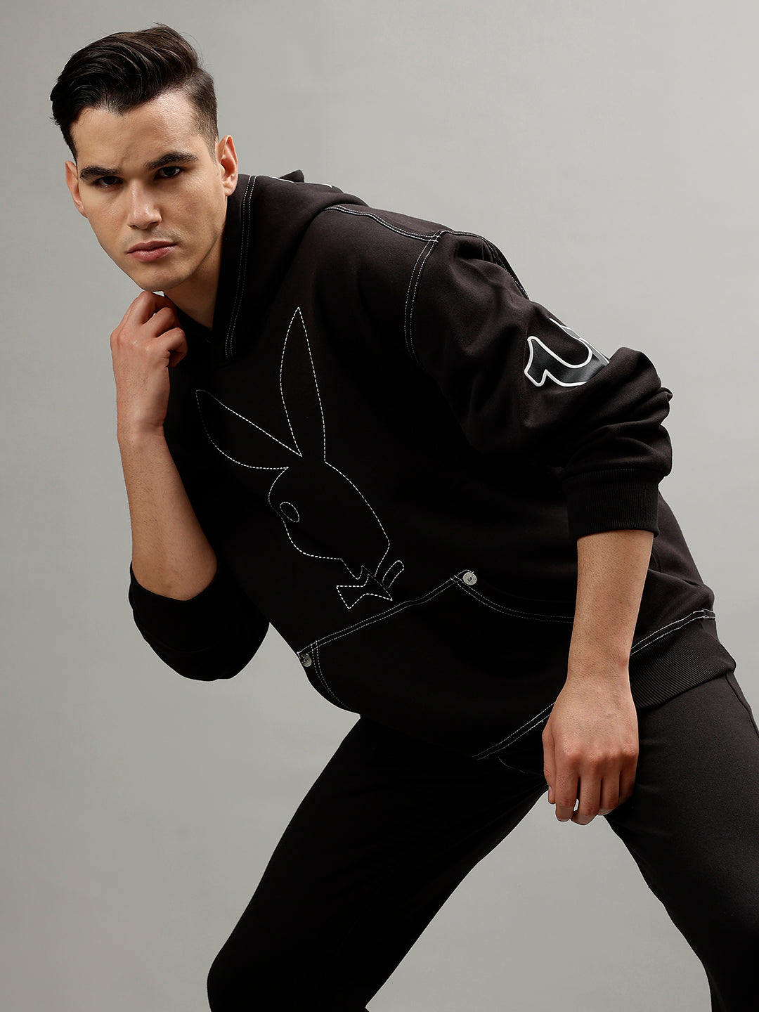 True Religion Men Printed Hooded Long Sleeves Sweatshirt