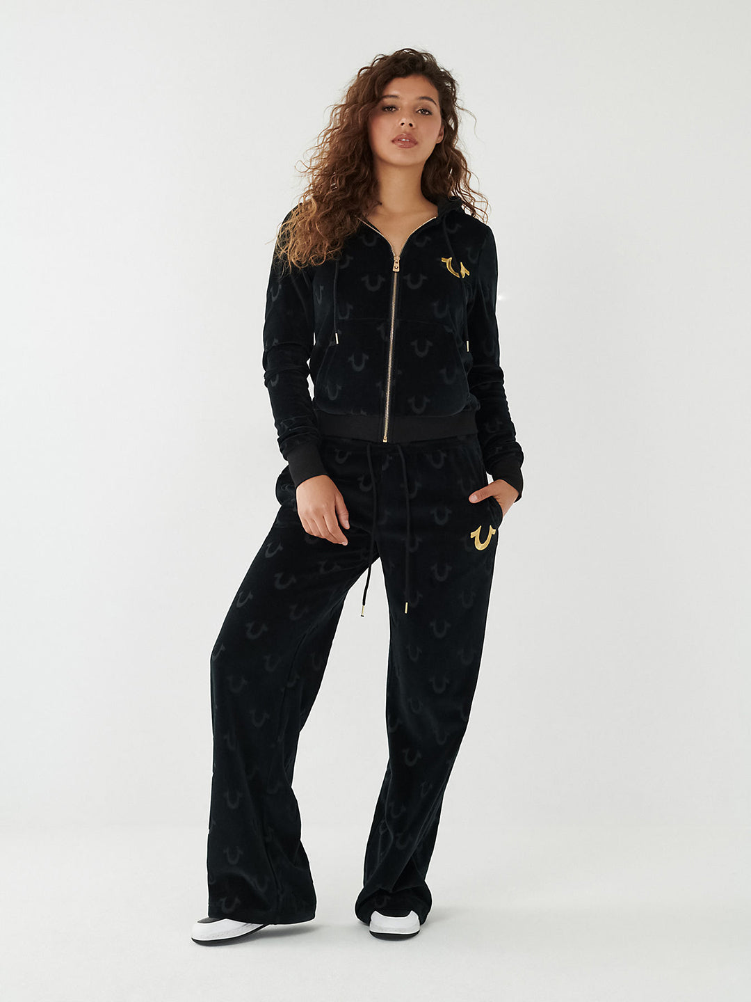 True Religion Women Solid Oversized Sweatpant