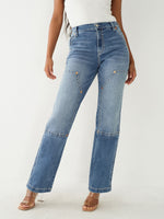 True Religion Women Faded Straight Fit Jeans