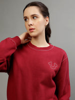 True Religion Women Printed Round Neck Full Sleeves Sweatshirt