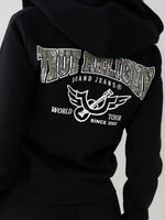 True Religion Women Printed Full Sleeves Hooded Sweatshirt