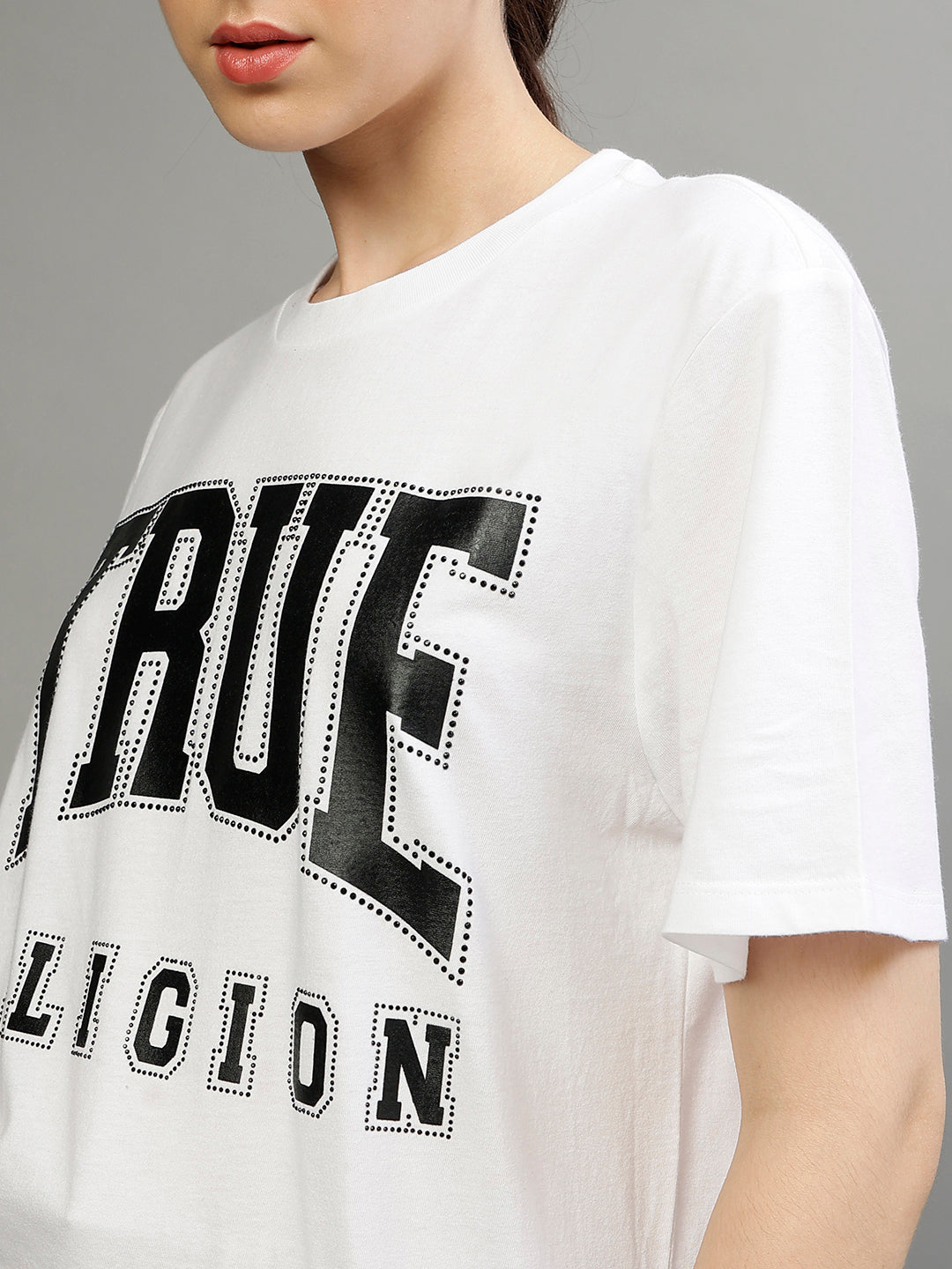 True Religion White Fashion Regular Fit T-Shirt