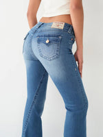 True Religion Women Blue Washed Flare Fit Jeans