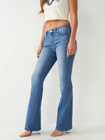 True Religion Women Blue Washed Flare Fit Jeans