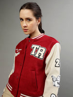 True Religion Women Colour blocked Round Neck Full Sleeves Jacket