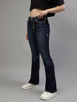 True Religion Women Blue Washed Flare Fit Jeans