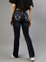 True Religion Women Blue Washed Flare Fit Jeans