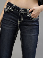 True Religion Women Blue Washed Flare Fit Jeans