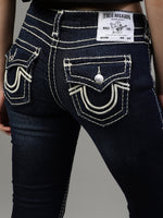 True Religion Women Blue Washed Flare Fit Jeans